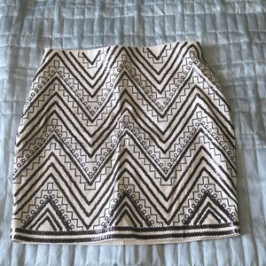 Express sequin and embroidered mini skirt